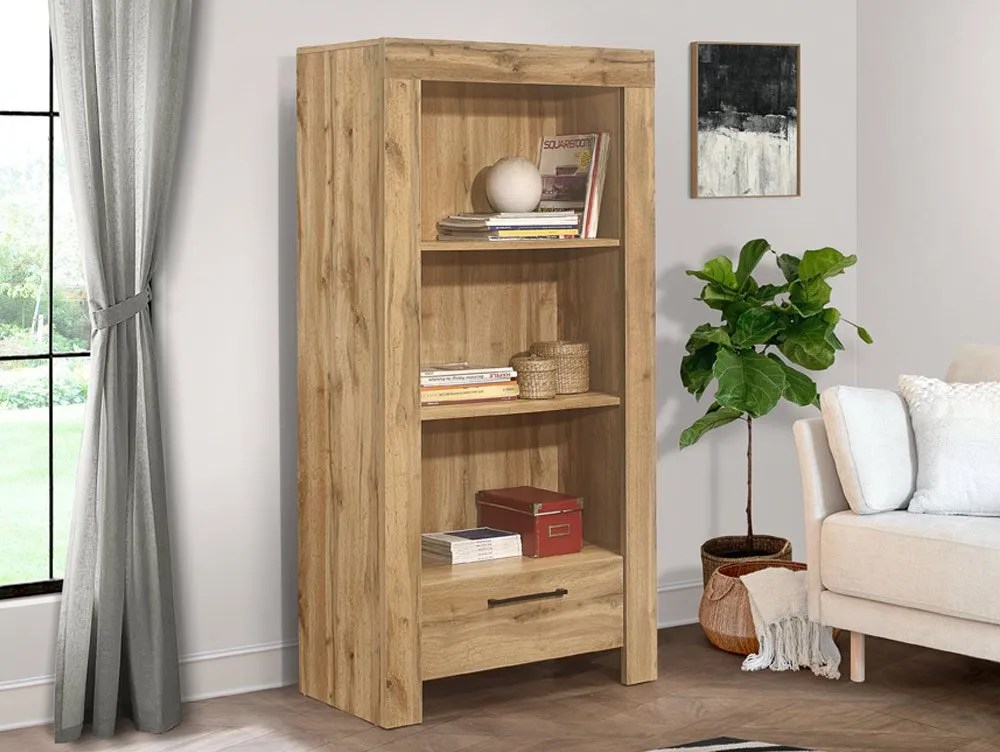 Birlea Compton Oak 1 Drawer Bookcase