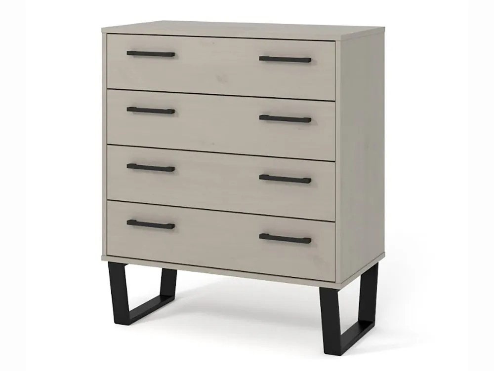 Core Texas Grey Waxed Pine 4 Drawer Chest of Drawers