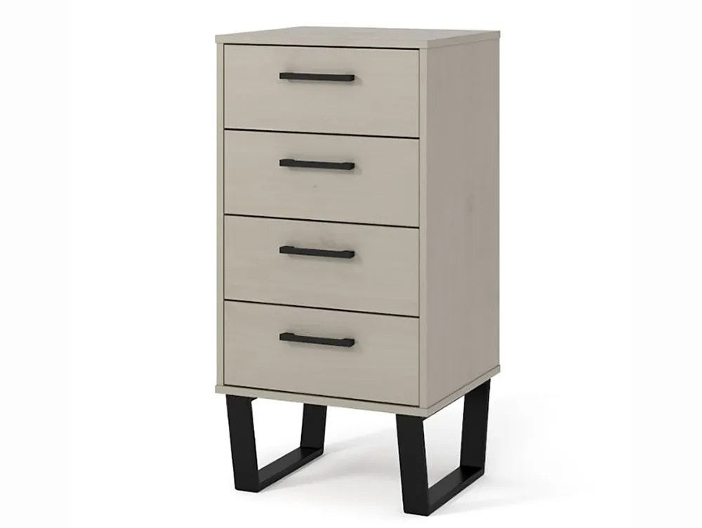 Core Texas Grey Waxed Pine 4 Drawer Narrow Chest of Drawers