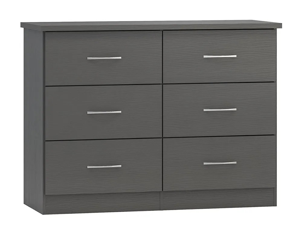 Seconique Nevada Matt Grey 3+3 Drawer Chest of Drawers