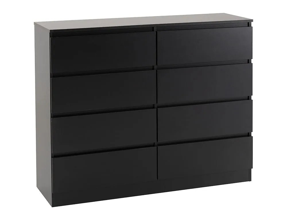 Seconique Malvern Black 4+4 Drawer Chest of Drawers