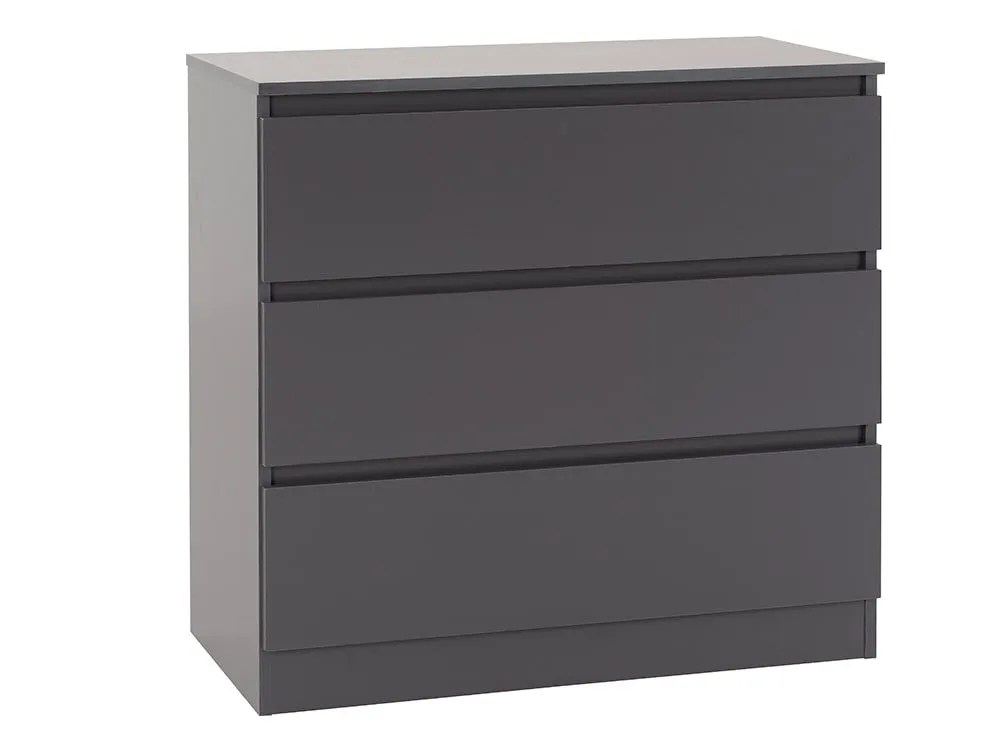 Seconique Malvern Grey 3 Drawer Low Chest of Drawers