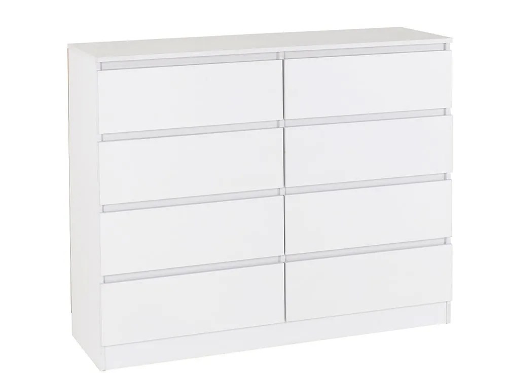 Seconique Malvern White 4+4 Drawer Chest of Drawers