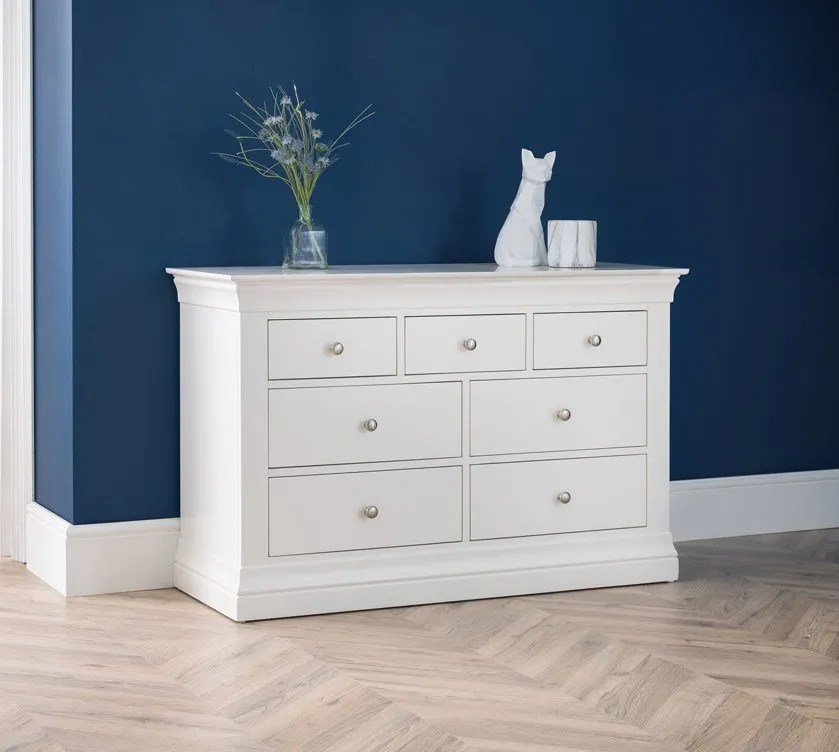 Julian Bowen Clermont Surf White 4+3 Chest of Drawers
