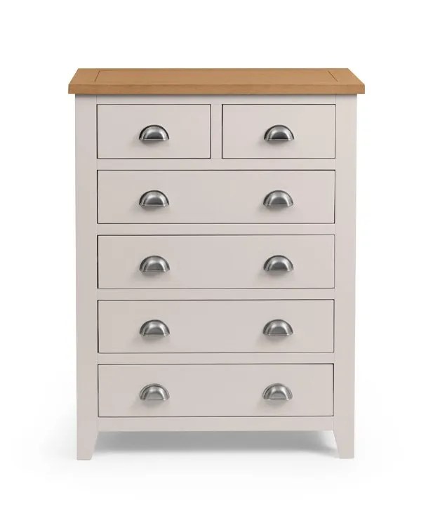 Julian Bowen Richmond Grey and Oak 4+2 Chest of Drawers (Assembled)