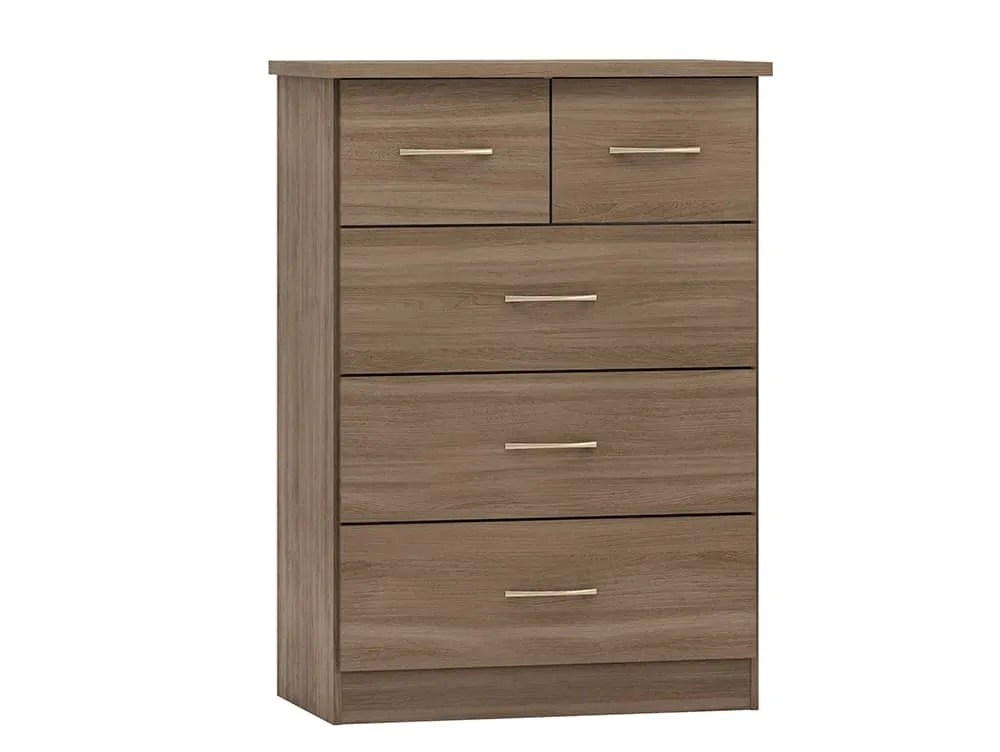 Seconique Nevada Rustic Oak 3+2 Drawer Chest of Drawers