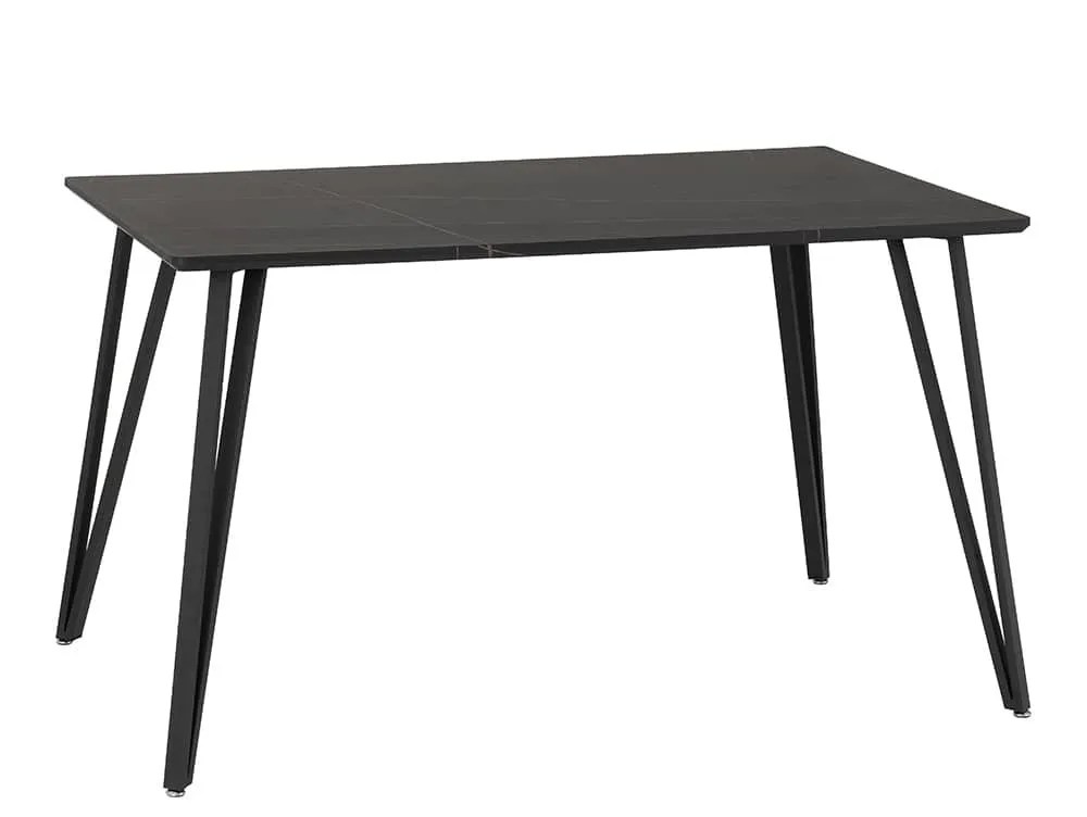 Seconique Marlow 130cm Black Marble Effect Dining Table