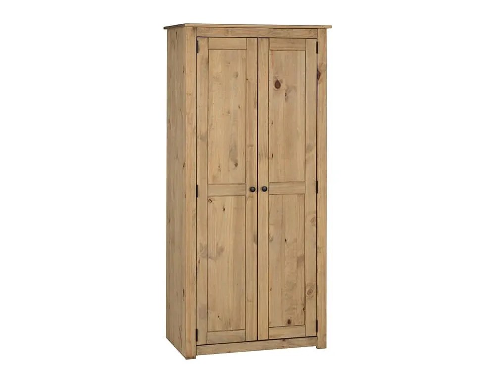 Seconique Panama Waxed Pine 2 Door Wardrobe