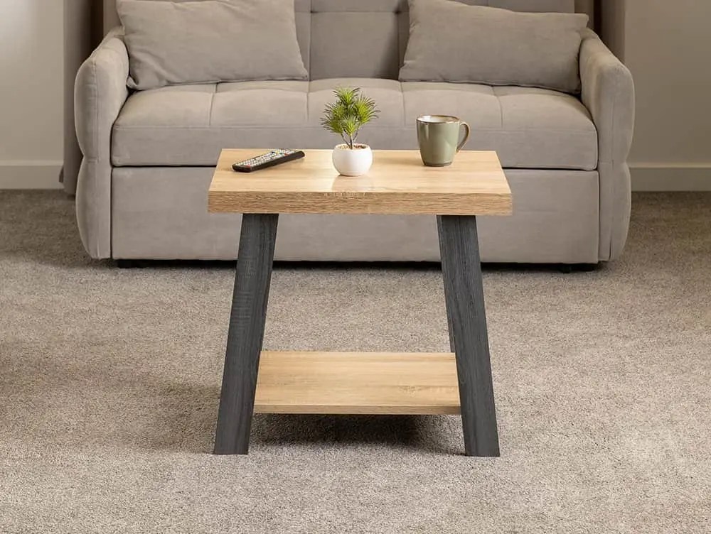 Seconique Eddie Sonoma Oak Lamp Table