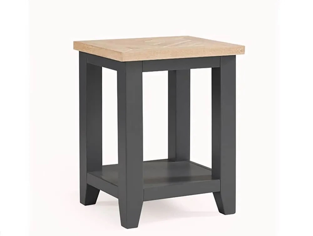 Julian Bowen Bordeaux Grey and Oak Wooden Lamp Table (Assembled)