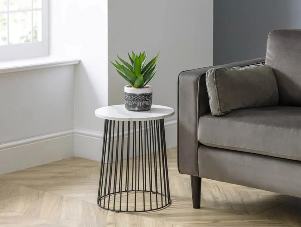 Julian Bowen Broadway Marble Effect Lamp Table