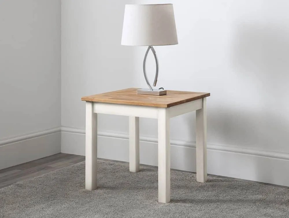 Julian Bowen Coxmoor Ivory and Oak Lamp Table