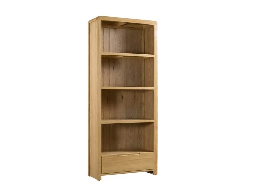 Julian Bowen Curve Oak 1 Drawer Bookcase (Assembled)