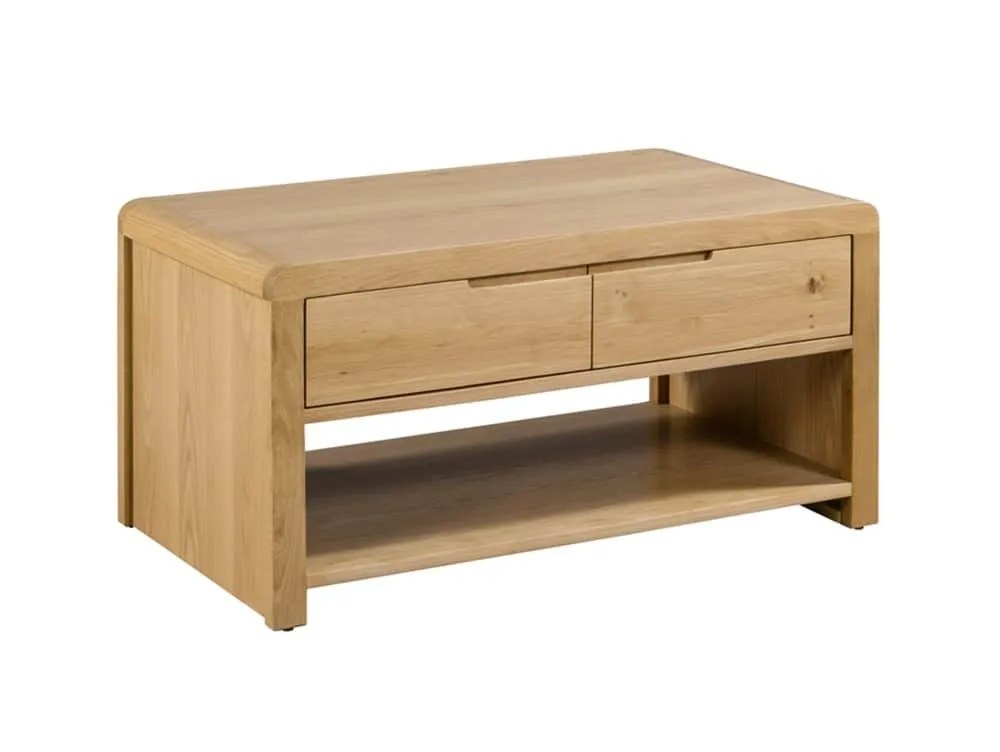 Julian Bowen Curve Oak 1 Drawer Coffee Table (Assembled)