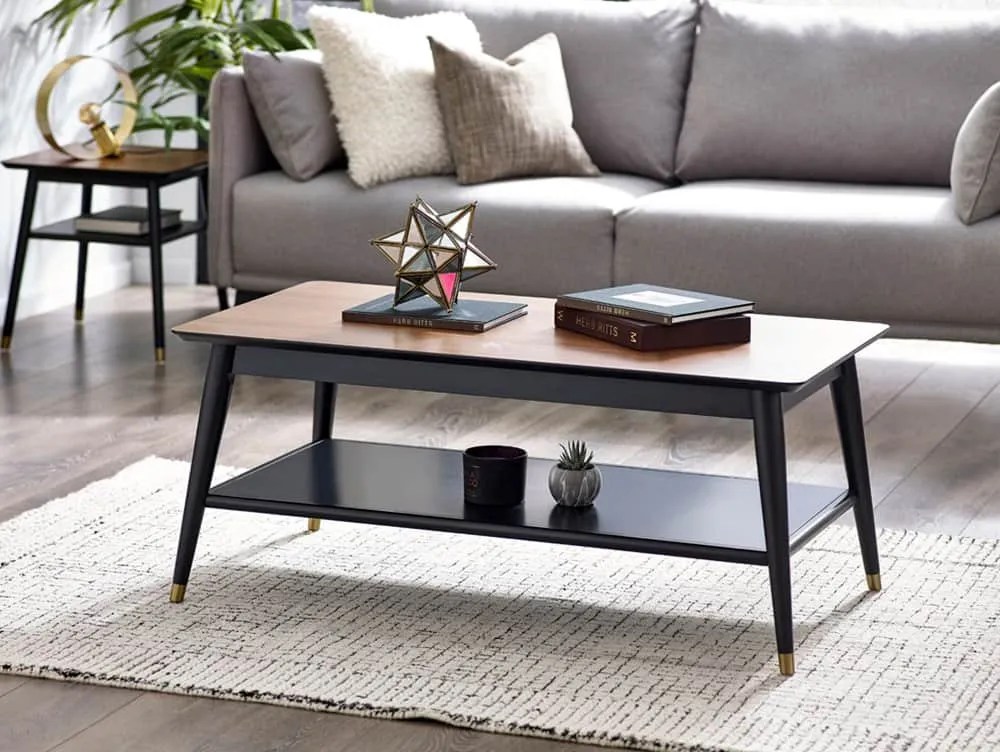 Julian Bowen Findlay Black and Walnut Coffee Table