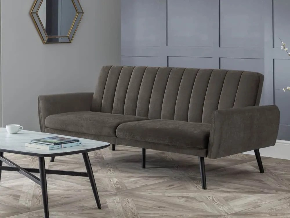 Julian Bowen Afina Grey Velvet Sofa Bed