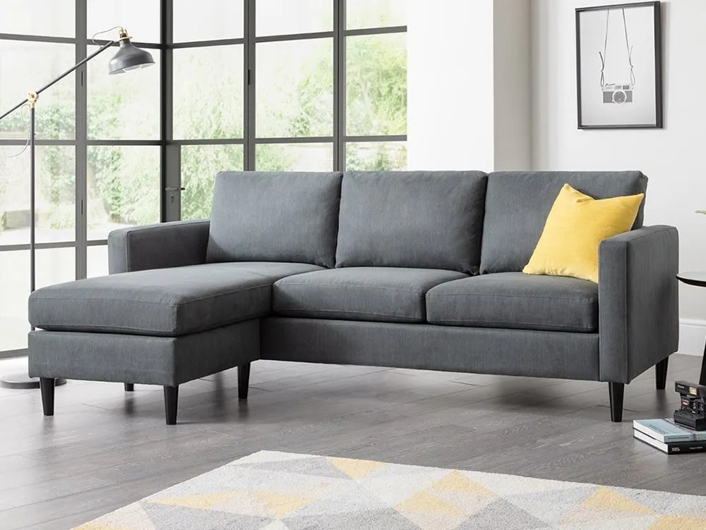 Julian Bowen Marant Grey Linen Corner Sofa
