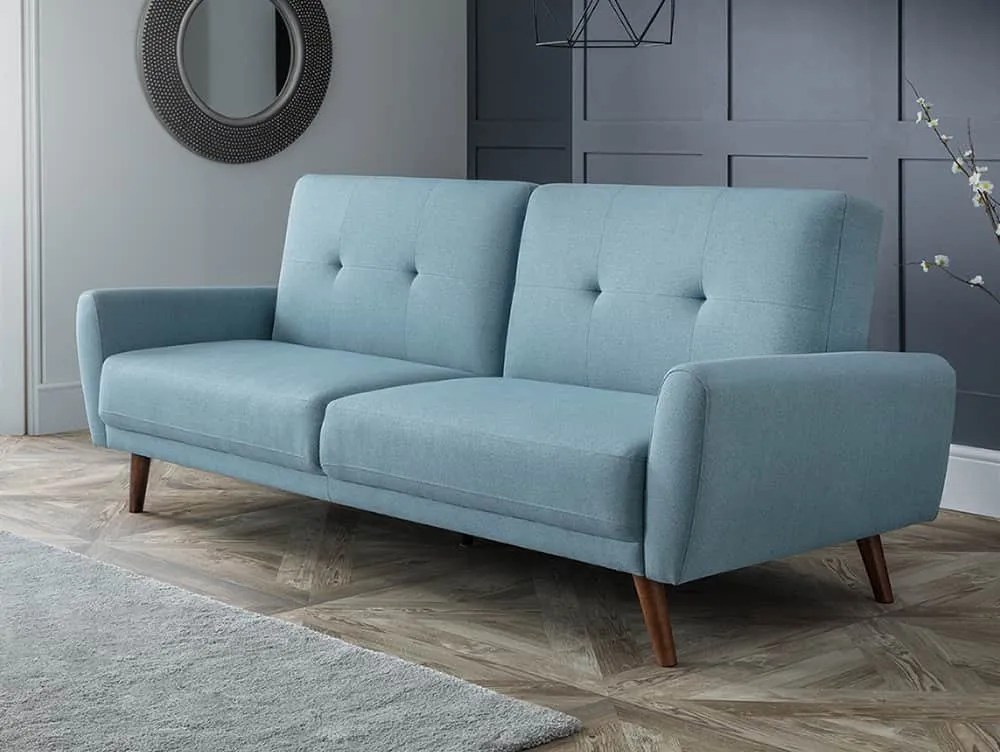 Julian Bowen Monza Blue Linen Sofa Bed