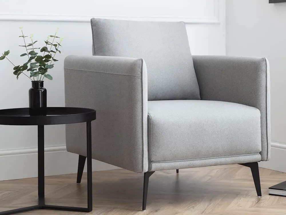 Julian Bowen Rohe Platinum Fabric Armchair