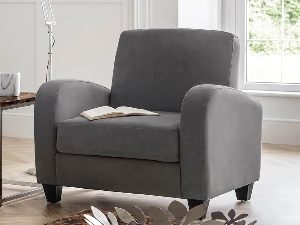 Julian Bowen Vivo Dusk Grey Chenille Armchair