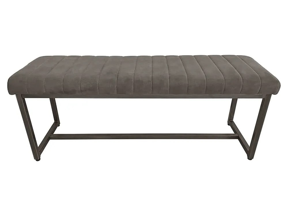 Julian Bowen Brooklyn 121cm Charcoal Grey Faux Suede Dining Bench