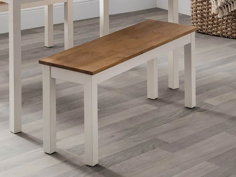 Julian Bowen Coxmoor 101cm Ivory and Oak Dining Bench