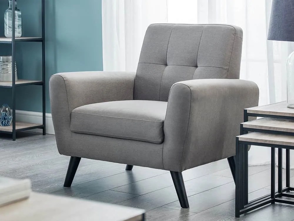 Julian Bowen Monza Grey Linen Armchair