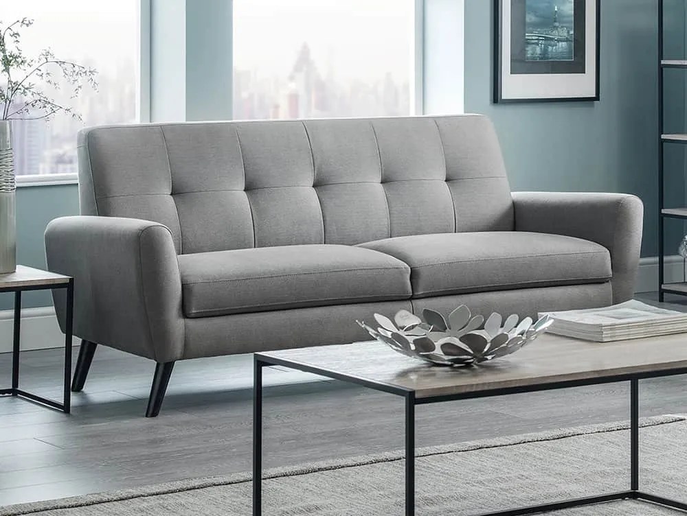 Julian Bowen Monza Grey Linen 3 Seater Sofa