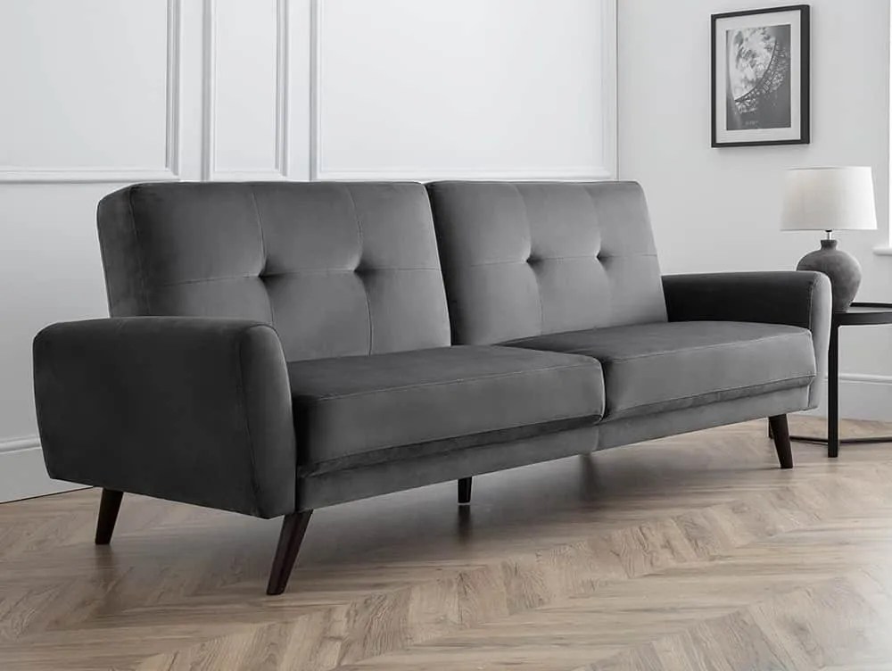 Julian Bowen Monza Grey Velvet Sofa Bed