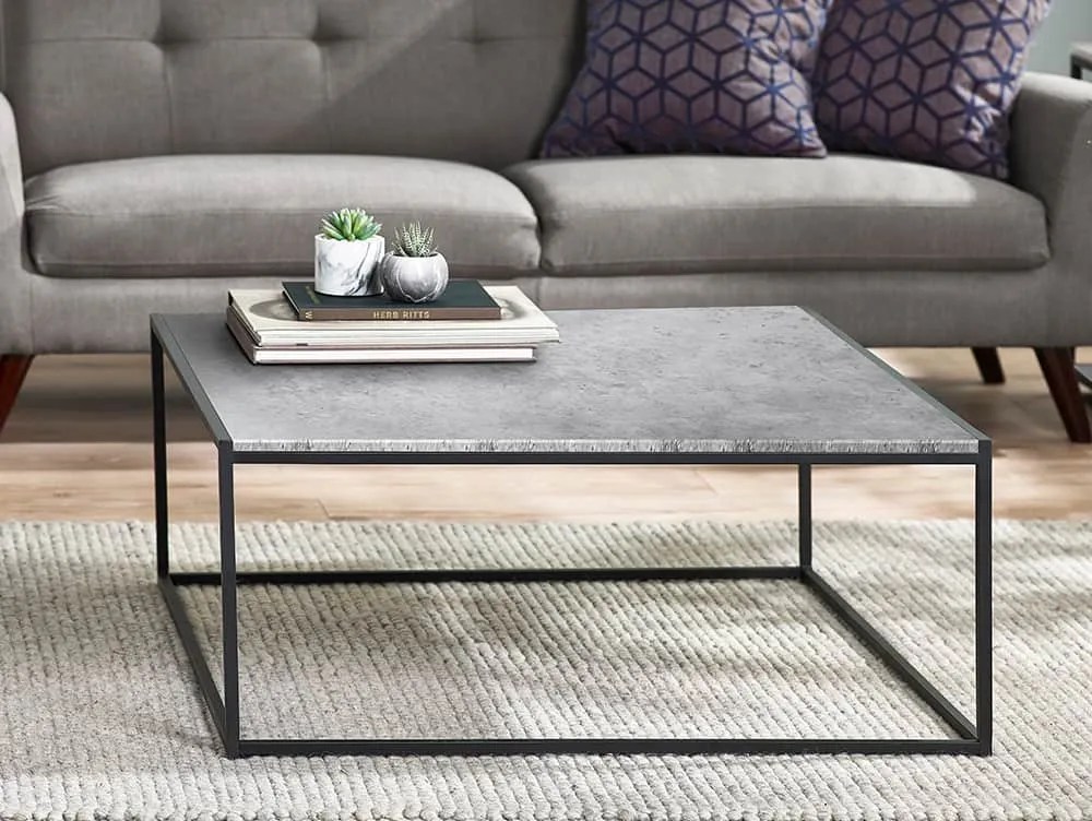 Julian Bowen Staten Concrete Effect Square Coffee Table