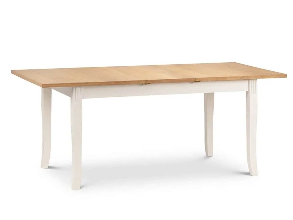 Julian Bowen Davenport 150cm Ivory and Oak Extending Dining Table