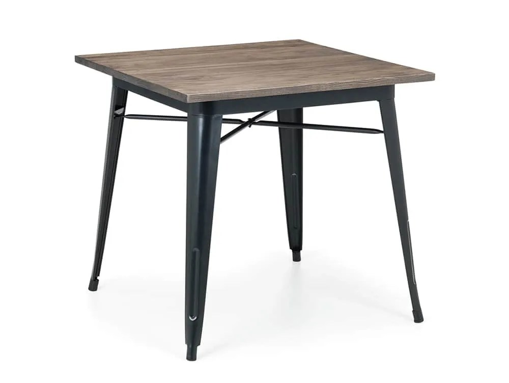 Julian Bowen Grafton 80cm Mocha Elm and Black Dining Table