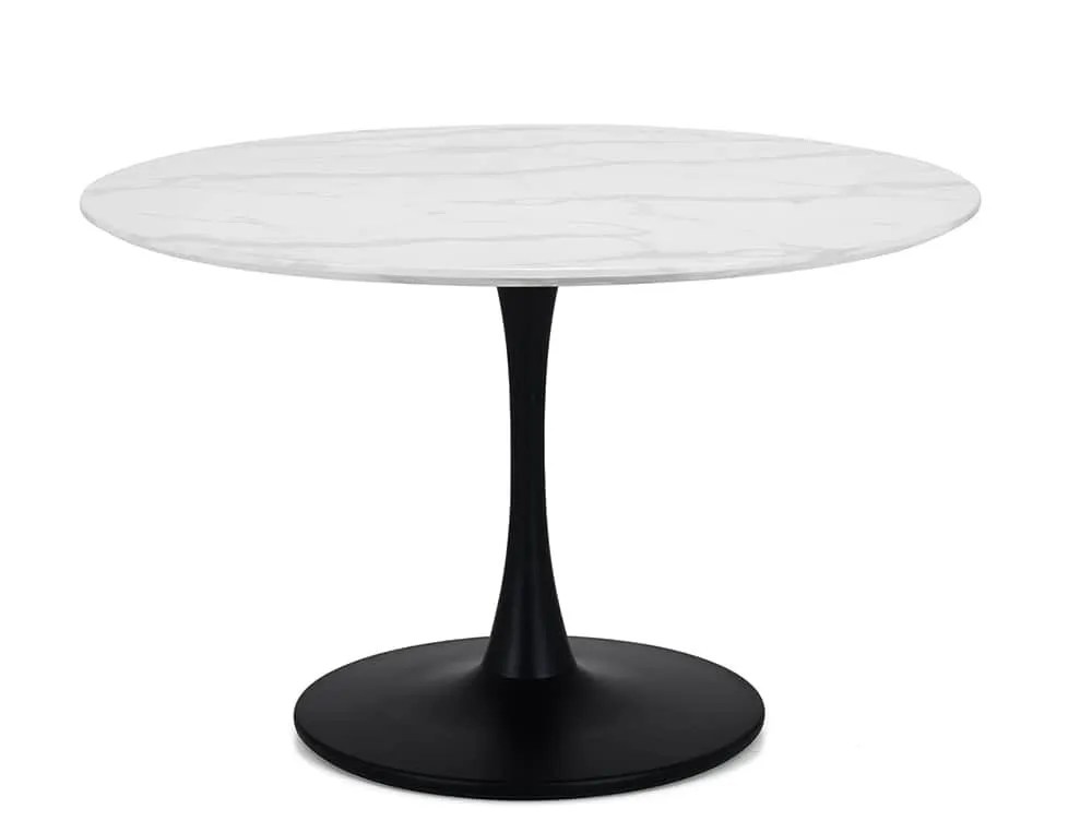 Julian Bowen Holland 120cm White Marble and Black Dining Table