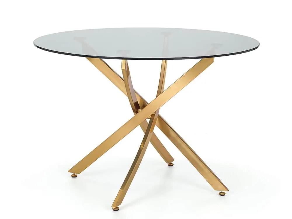 Julian Bowen Montero 100cm Glass and Gold Dining Table