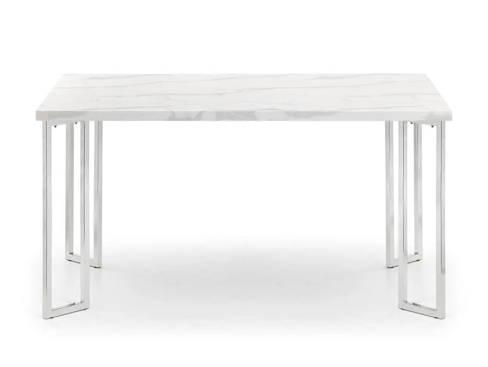 Julian Bowen Positano 150cm White Marble and Chrome Dining Table