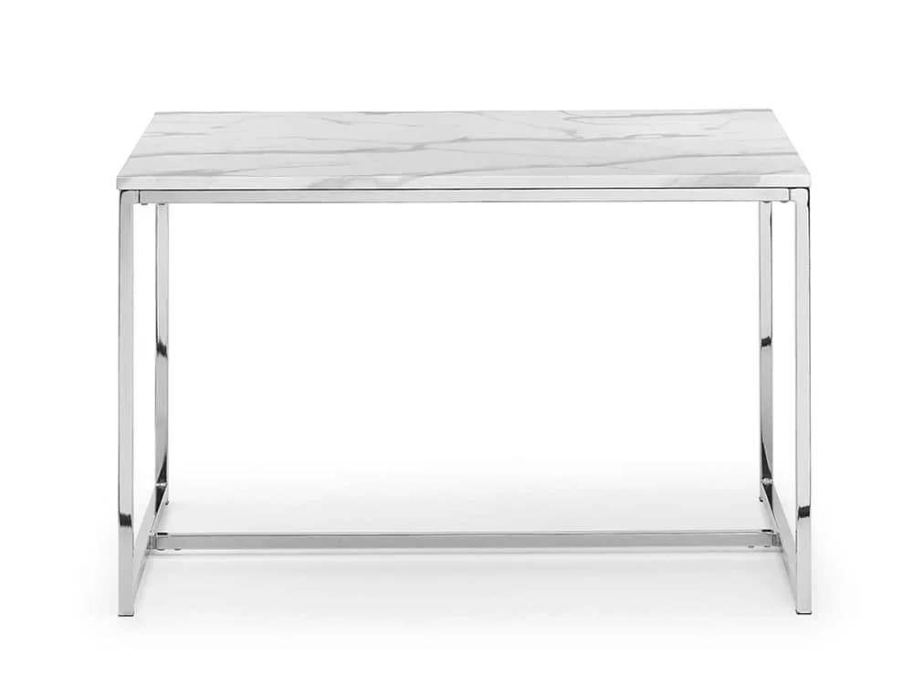 Julian Bowen Scala 120cm Marble Effect and Chrome Dining Table