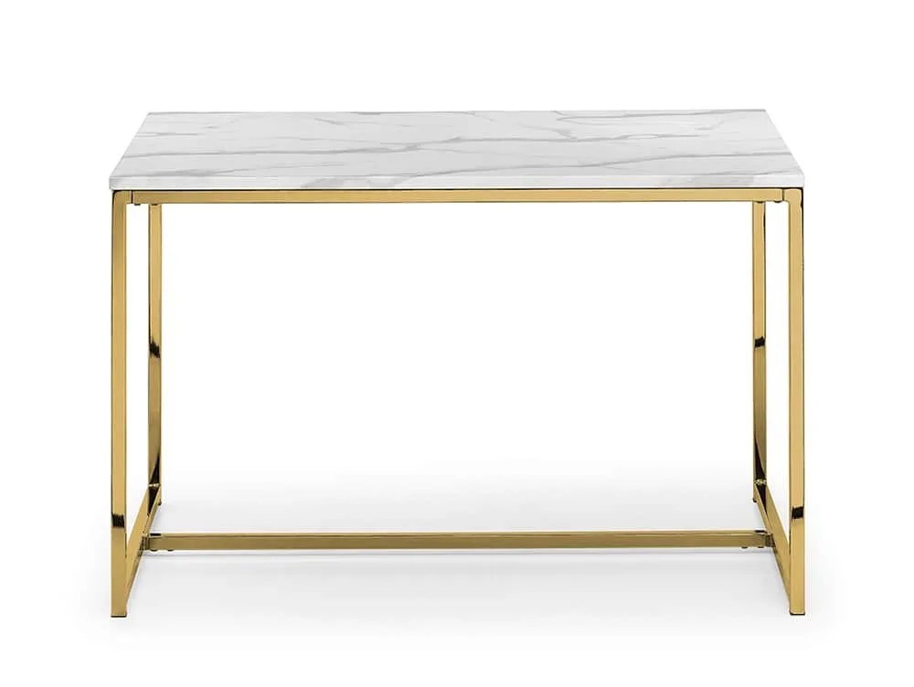 Julian Bowen Scala 120cm Marble Effect and Gold Dining Table