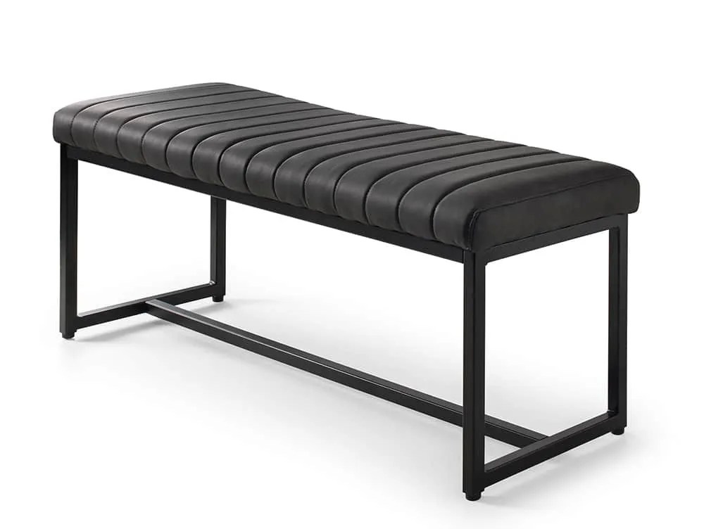 Julian Bowen Soho 121cm Black Faux Leather Dining Bench
