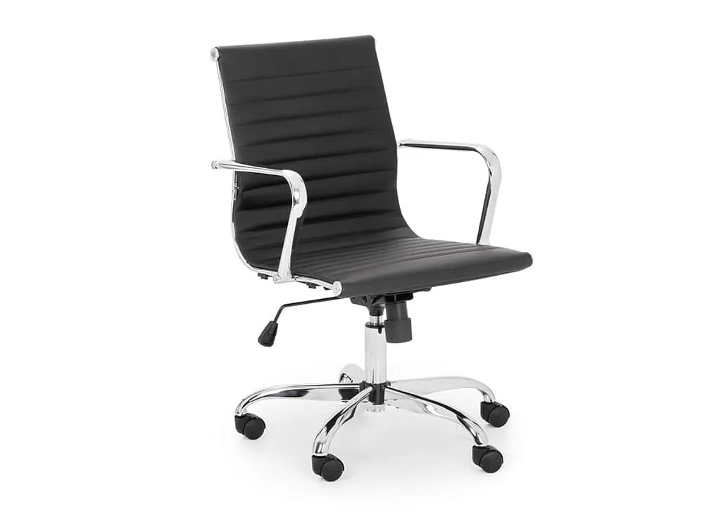 Julian Bowen Gio Black Faux Leather and Chrome Office Chair