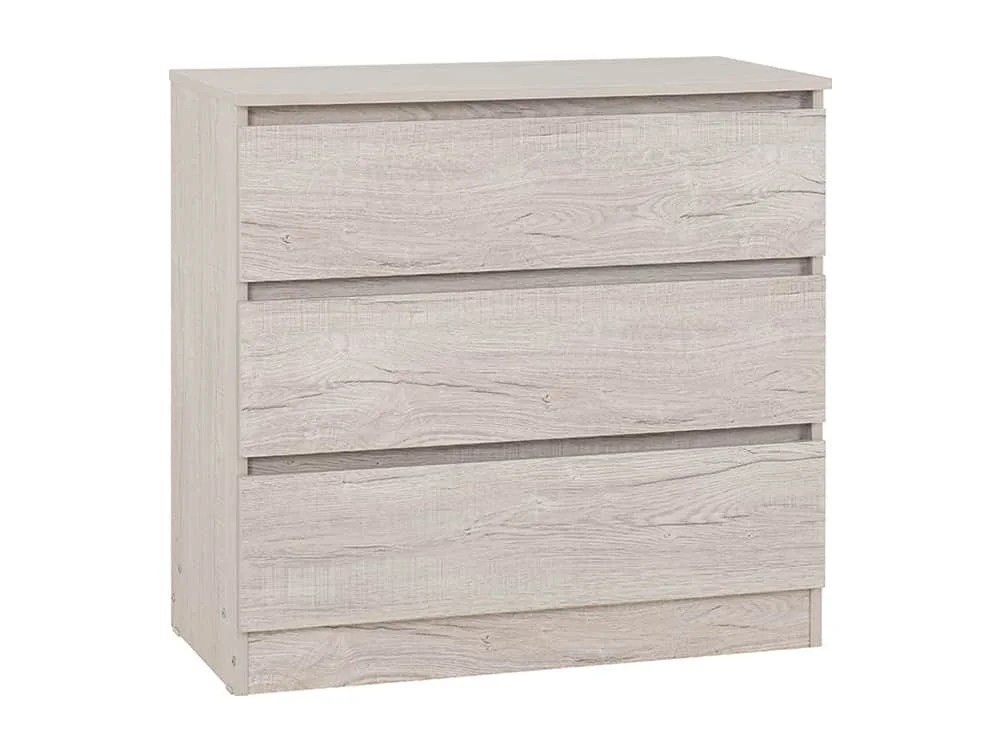 Seconique Malvern Urban Snow 3 Drawer Chest of Drawers