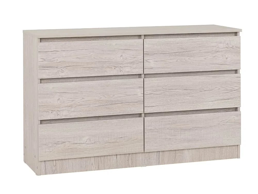 Seconique Malvern Urban Snow 3+3 Drawer Chest of Drawers