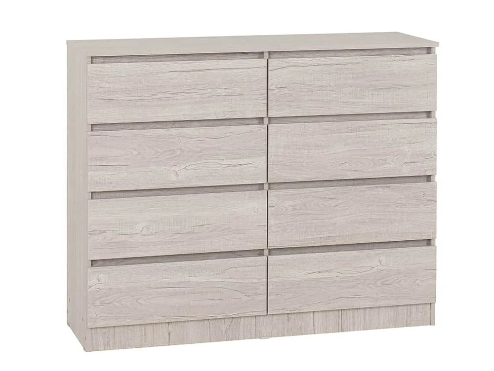 Seconique Malvern Urban Snow 4+4 Drawer Chest of Drawers