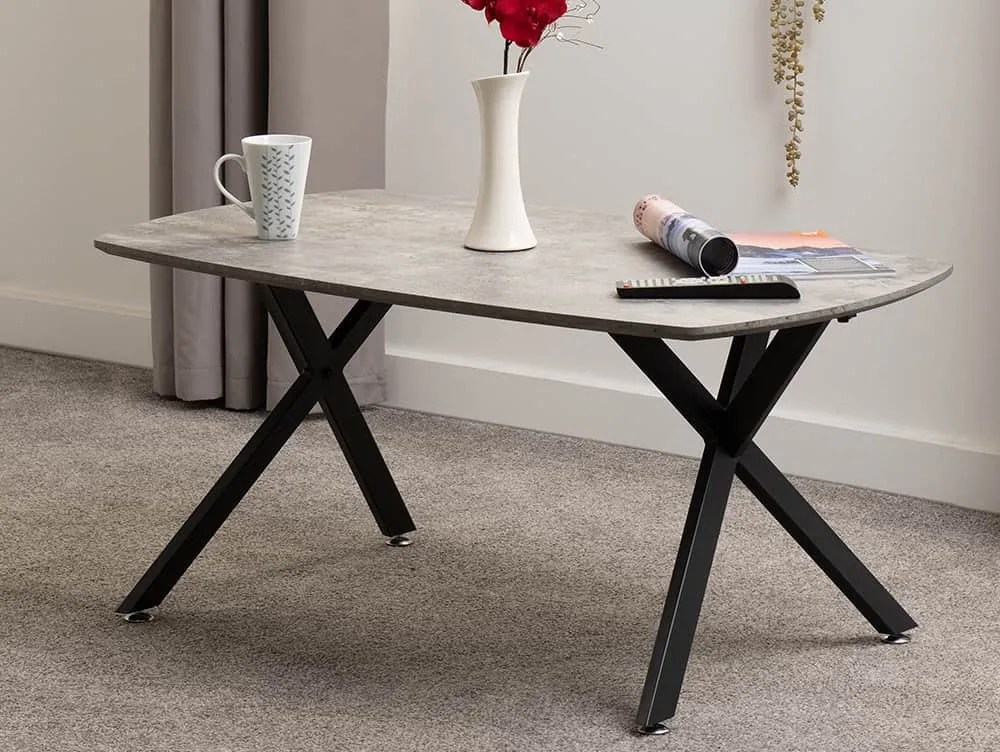 Seconique Athens Concrete Effect Oval Coffee Table