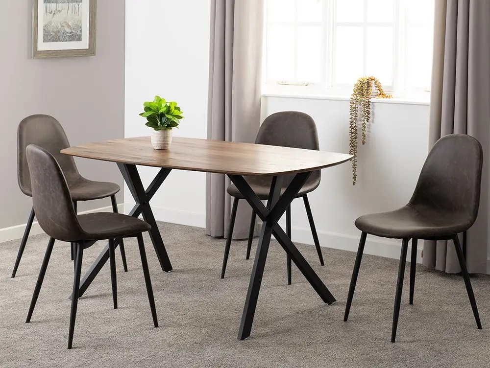 Seconique Athens Oak Effect Dining Table and 4 Chair Set
