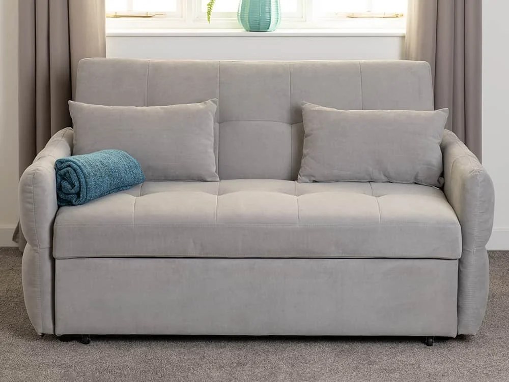 Seconique Chelsea Silver Fabric Sofa Bed