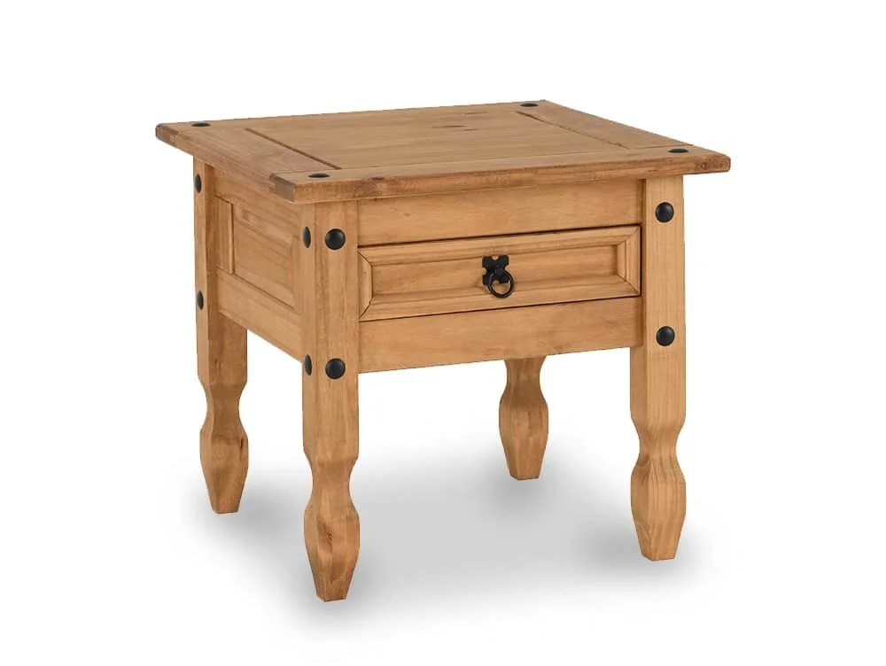 Seconique Corona Pine 1 Drawer Wooden Lamp Table