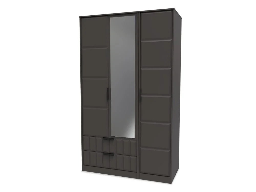 Welcome New York 3 Door 2 Drawer Tall Mirrored Wardrobe (Assembled)