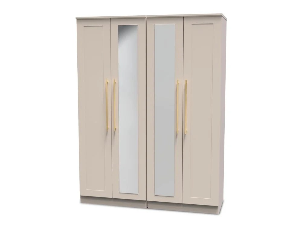 Welcome Haworth 4 Door Tall Mirrored Wardrobe (Assembled)