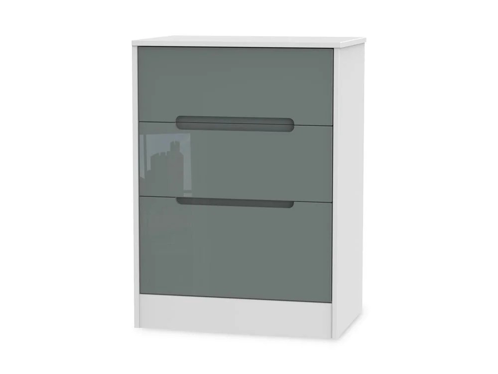 Welcome Monaco Gloss 3 Drawer Deep Midi Chest of Drawers (Assembled)