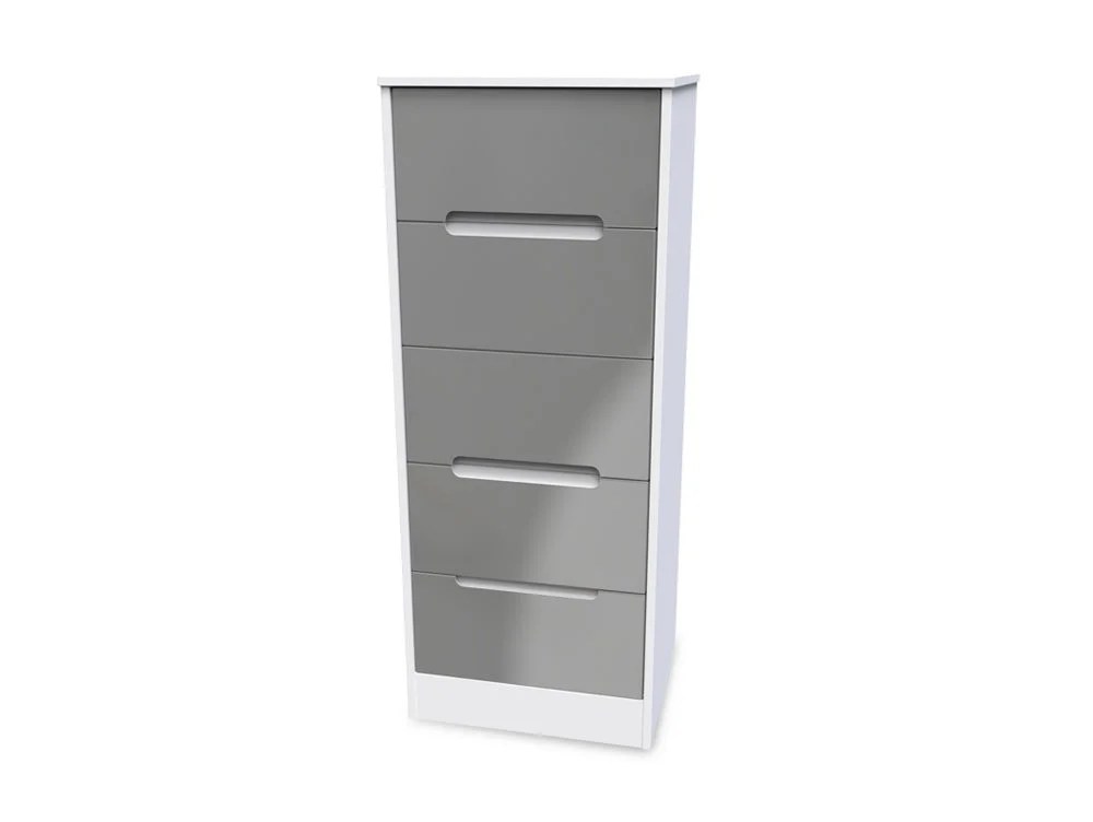 Welcome Monaco Gloss 5 Drawer Tall Narrow Chest of Drawers (Assembled)